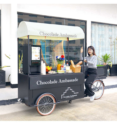 220V/380V Voltage Tricycle Food Truck Móvel para Design Street Ice Cream Cart