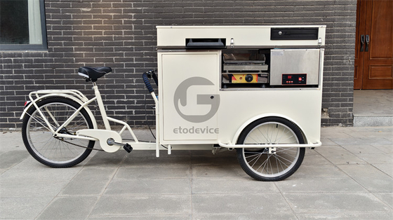 Bicicleta de entrega de comida de rua com congelador e caminhão de lanches personalizado