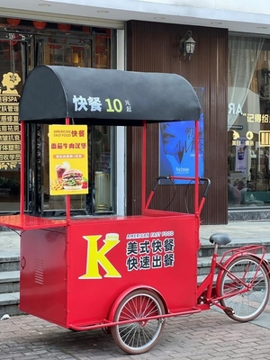 Melhore a sua bebida com um carrinho de sorvete personalizado Triciclo Alimentos Carrinho de café Bicicleta