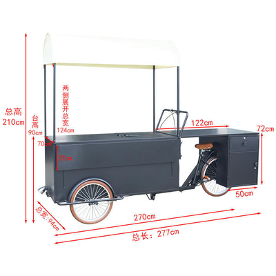 Recreação Equipamento de fast food Vida útil longa Carrinho de comida móvel / bicicleta vendedora de café