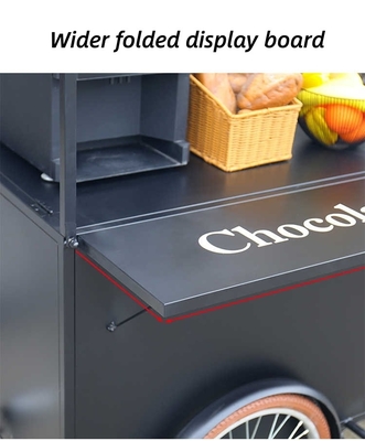 Triciclo para entrega de alimentos Padaria lazer Equipamento de fast food Bicicleta Container Food Truck