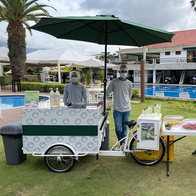 Cesto e Mesa de Trabalho Elétrico Cargo Bike Trailer para transporte móvel de alimentos