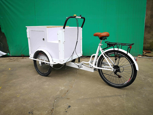 Transporte marítimo Dimensão personalizada para carrinhos de venda de rua Carrinho de comida Bicicleta de café