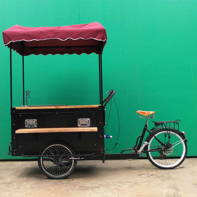 Reboque de carro de café de aço inoxidável para bicicleta ao ar livre e triciclo de venda de rua