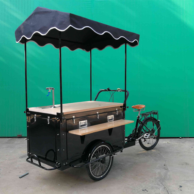 Reboque de carro de café de aço inoxidável para bicicleta ao ar livre e triciclo de venda de rua