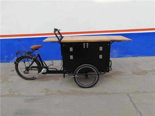 Reboque de carro de café de aço inoxidável para bicicleta ao ar livre e triciclo de venda de rua