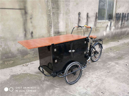 Reboque de carro de café de aço inoxidável para bicicleta ao ar livre e triciclo de venda de rua