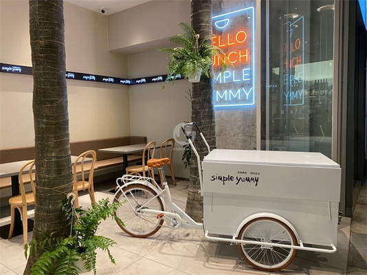 100kg Retro Coffee Bike para Street Mobile Café Trike Loja de Bicicletas Fast Food Carro de bicicletas