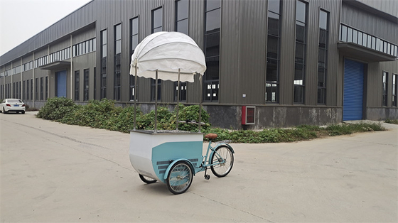 Bicicleta de sorvete congelador Bicicleta de comida móvel para loja Frito Frango Hambúrguer Pizza Grill