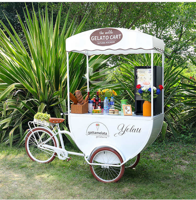 Bicicleta de café de 3 rodas de alta produtividade para quiosque de café e chá de bolha móvel de rua