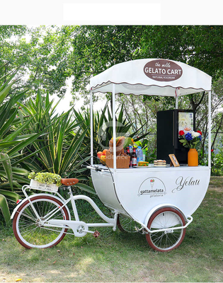Bicicleta de café de 3 rodas de alta produtividade para quiosque de café e chá de bolha móvel de rua