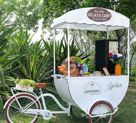Bicicleta de café de 3 rodas de alta produtividade para quiosque de café e chá de bolha móvel de rua