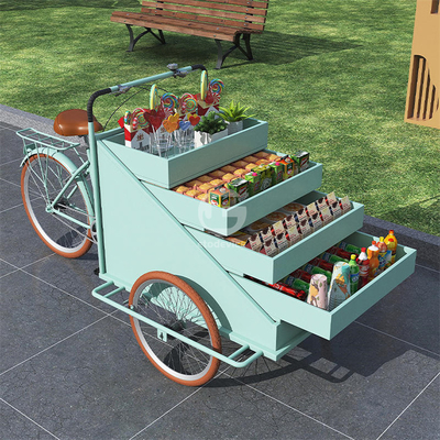 Instalação de transformação de vegetais Carrinho de bicicleta móvel de café com L200.00cm*W95.00cm*H110.00cm