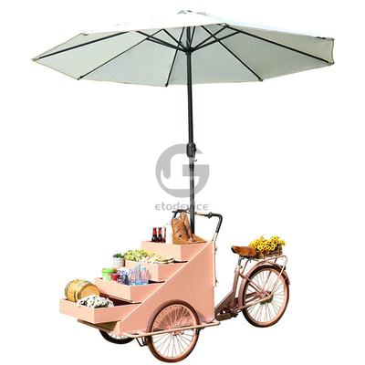 Instalação de transformação de vegetais Carrinho de bicicleta móvel de café com L200.00cm*W95.00cm*H110.00cm