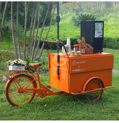 Descubra as jóias alimentares do condado de Los Angeles com o nosso carro de triciclo culinário 150*70*230cm