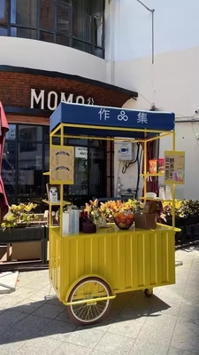 Isolamento de aço inoxidável Vidro temperado Venda de rua ao ar livre 3 rodas de café