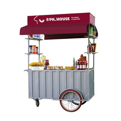 110v/220v Voltage Outdoor Fast Food Kiosk Ice Cream Bike para vendas de lanches ao ar livre