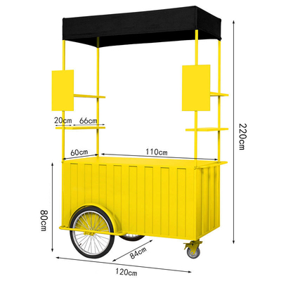 110v/220v Voltage Outdoor Fast Food Kiosk Ice Cream Bike para vendas de lanches ao ar livre