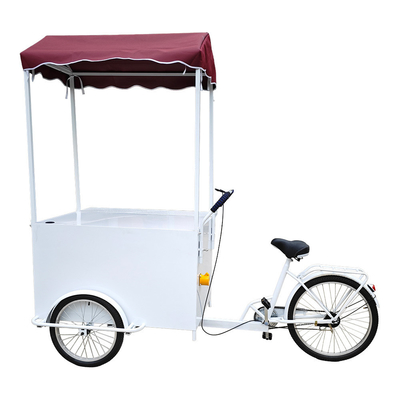 Outdoor Street Food Cart Melhor Carga Móvel Elétrica Bicicleta Trailer Triciclo de 3 Rodas com Cesto Frontal