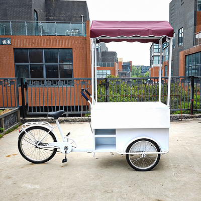 Outdoor Street Food Cart Melhor Carga Móvel Elétrica Bicicleta Trailer Triciclo de 3 Rodas com Cesto Frontal