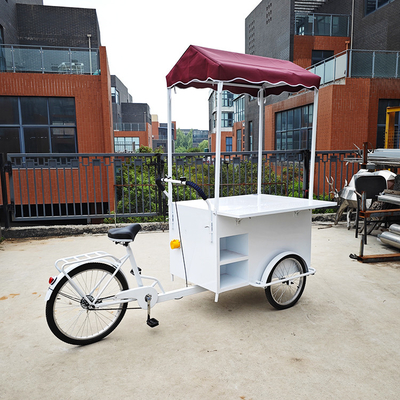 Outdoor Street Food Cart Melhor Carga Móvel Elétrica Bicicleta Trailer Triciclo de 3 Rodas com Cesto Frontal