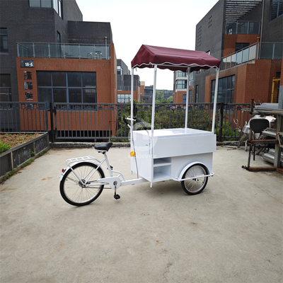 Outdoor Street Food Cart Melhor Carga Móvel Elétrica Bicicleta Trailer Triciclo de 3 Rodas com Cesto Frontal