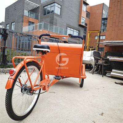 Carrinho de bicicletas móvel de triciclo com guarda-chuva