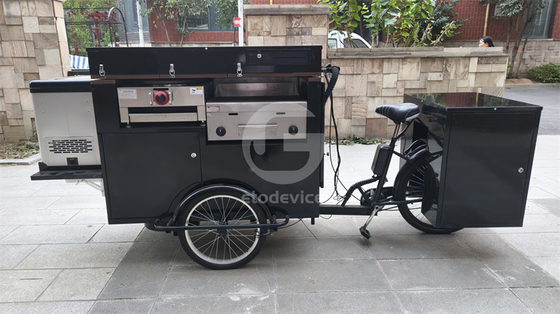 Carrinho de comida de bicicleta de três rodas Alta produtividade para venda de comida rápida na rua