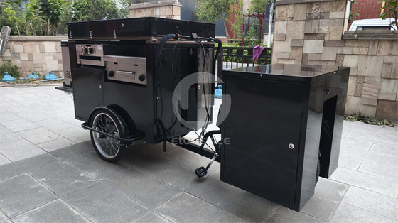 Carrinhos de alimentação de rua Carrinhos de crepes e bicicletas móveis de três rodas para fábrica