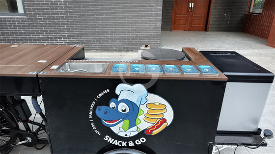 Café da manhã multifunção Triciclo elétrico Carrinho de comida Carrinho de bicicleta