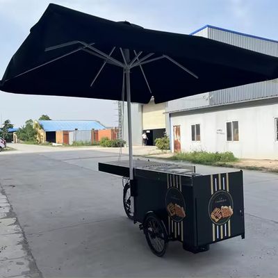 Carrinho de venda de rua ao ar livre para mercado de agricultores versátil e conveniência de compras