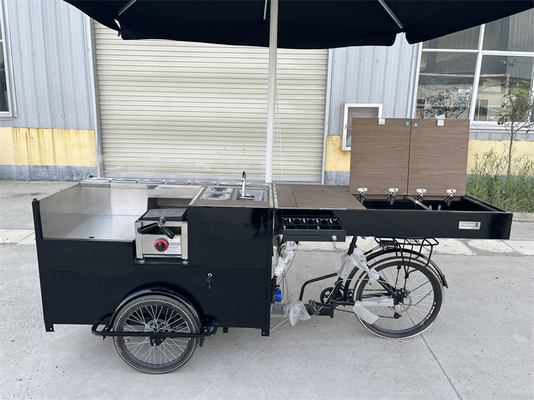 220V/110V Carrinho de três rodas OEM Café Street Foldable Tricycle waffle crepe Cargo Bike