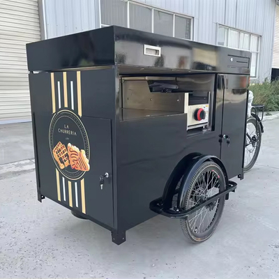Triciclo de fast food móvel dobrável personalizado para venda de lanches de carga padrão da UE