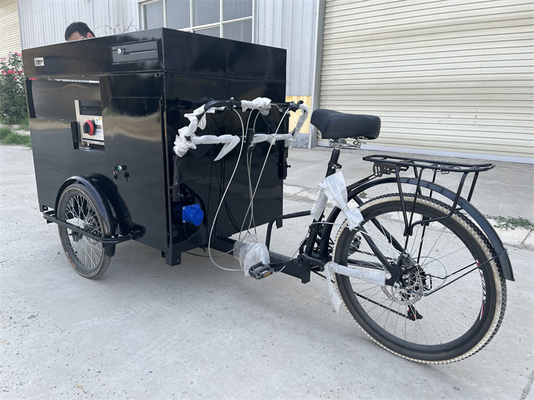 Triciclo de bebidas elétricas e móveis personalizados para venda de fast food e carrinho de café
