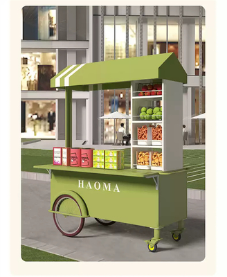 Carrinho de venda de alimentos multifuncional para café e sorvete