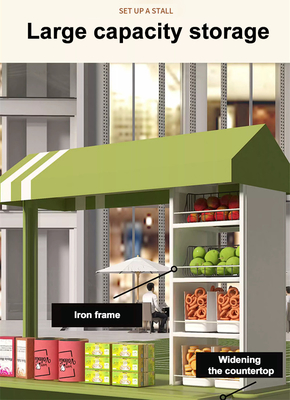 Cores altamente personalizadas Mini Push Street Snack Vending Trolley Fast Food Stand Cart com grande capacidade de armazenamento