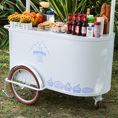 Carrinho de bicicleta de novo design para barista móvel