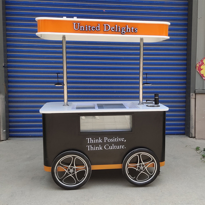 Gelato Gelato Push Cart / máquina de venda automática de congelador / congelador de tela