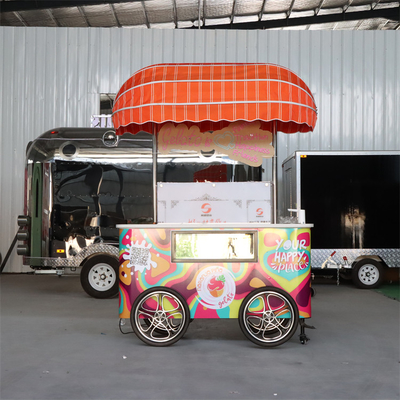 2023 Novo design de café triciclo bicicleta carrinho de comida para negócios móveis Carrinho de sorvete Gelato Bike