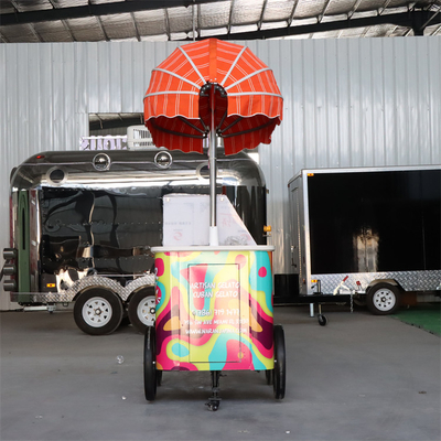 2023 Novo design de café triciclo bicicleta carrinho de comida para negócios móveis Carrinho de sorvete Gelato Bike