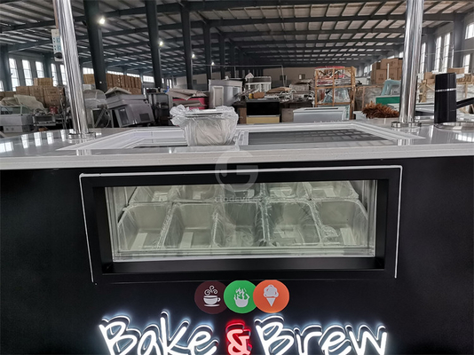 Carrinho móvel de sorvetes de novo estilo com luz LED Itália Carrinho de gelados Carrinho de sorvetes de boa qualidade Carrinho com CE