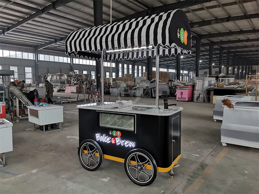 Carrinho móvel de sorvetes de novo estilo com luz LED Itália Carrinho de gelados Carrinho de sorvetes de boa qualidade Carrinho com CE