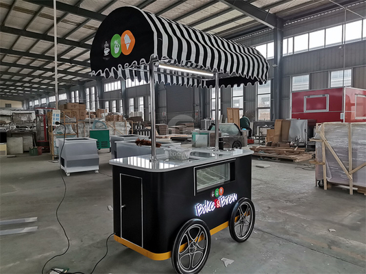 Carrinho móvel de sorvetes de novo estilo com luz LED Itália Carrinho de gelados Carrinho de sorvetes de boa qualidade Carrinho com CE