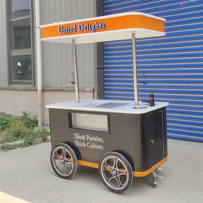 Gelato Elétrico Push Food Hand Push Refrigerado Popsicle Beach Freezer Carrinho de Sorvete