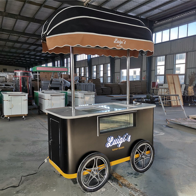 Carrinho móvel de gelado para fora Carrinho de sorvete Carrinho de sorvete Carrinho de empurrão