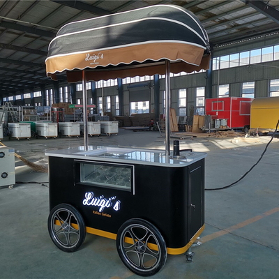 Caminhões de sorvete móvel bola de sorvete dura empurrar carrinho de comida fabricantes chineses carrinho de sorvete