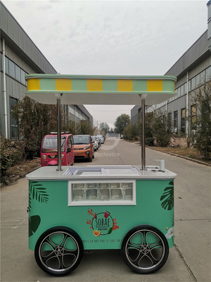 Cartão de exposição comercial de sorvete mini congelado Gelato Mexican Beach Ice Cream Freezer Carrinho de mão Carrinhos de empurrão para sorvete