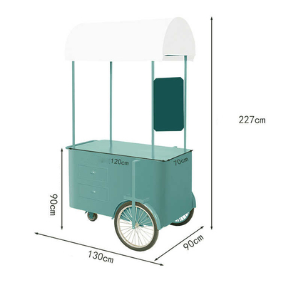 Food Truck Trailer de alimentos Mini Square Hambúrgueres Pizza Grill Fast Food Trailer sorvete bicicleta bicicleta Carrinho para venda