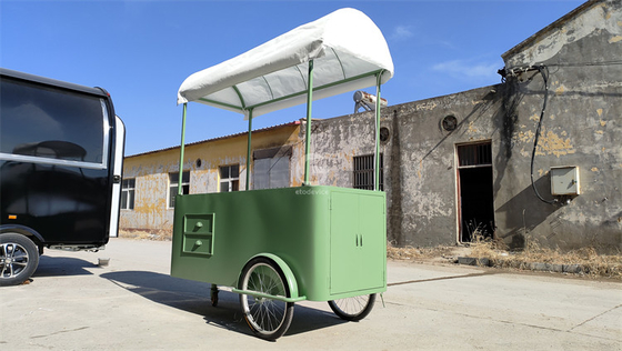 Food Truck Trailer de alimentos Mini Square Hambúrgueres Pizza Grill Fast Food Trailer sorvete bicicleta bicicleta Carrinho para venda