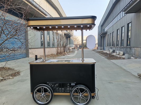 2024 novo tipo Carrinho móvel de gelado italiano com freezer de exposição Carrinho de gelado